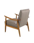 Sillón de piel con reposabrazos gris/miel - 26x73x83 cm