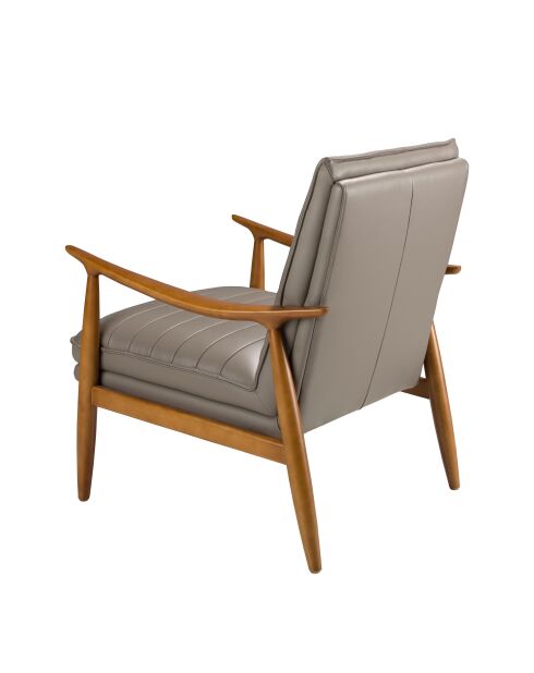 Ledersessel mit Armlehnen grau/honigfarben - 26x73x83 cm