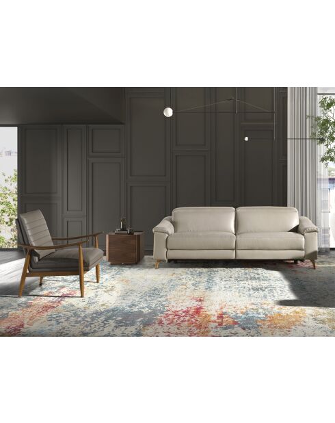 Ledersessel mit Armlehnen grau/honigfarben - 26x73x83 cm