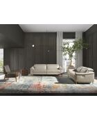 Sillón de piel con reposabrazos gris/miel - 26x73x83 cm