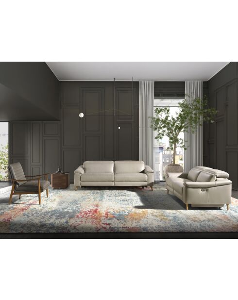 Ledersessel mit Armlehnen grau/honigfarben - 26x73x83 cm