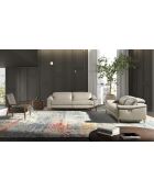 Sillón de piel con reposabrazos gris/miel - 26x73x83 cm