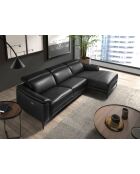 5-Sitzer-Relax-Ecksofa links aus schwarzem Leder - 136x272x168 cm