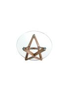 Ecktisch aus Nussbaumglas, 50 x 50 x 50 cm