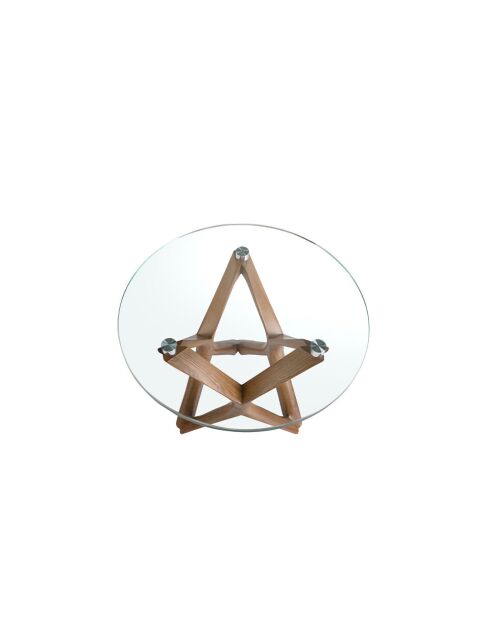 Hoektafel van walnootglas - 50x50x50 cm