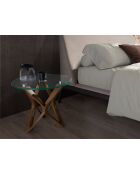 Ecktisch aus Nussbaumglas, 50 x 50 x 50 cm