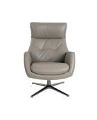 Verstelbare draaibare leren fauteuil met armleuningen donkergrijs - 33x69x86 cm