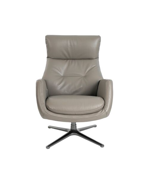 Verstelbare draaibare leren fauteuil met armleuningen donkergrijs - 33x69x86 cm
