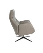 Verstelbare draaibare leren fauteuil met armleuningen donkergrijs - 33x69x86 cm
