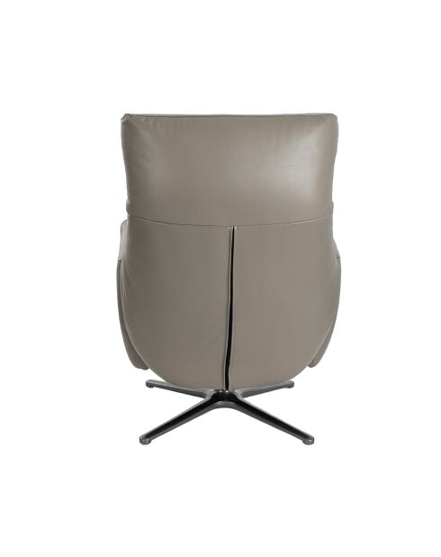 Verstelbare draaibare leren fauteuil met armleuningen donkergrijs - 33x69x86 cm