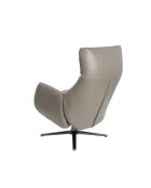 Verstelbare draaibare leren fauteuil met armleuningen donkergrijs - 33x69x86 cm