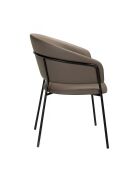 Silla de piel sintética con reposabrazos de nogal/visón - 9x57x61 cm