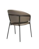 Silla de piel sintética con reposabrazos de nogal/visón - 9x57x61 cm