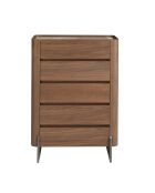 Chiffonnier  blanc/acier foncé/noyer - 50x80x40 cm