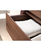 Chiffonnier  blanc/acier foncé/noyer - 50x80x40 cm