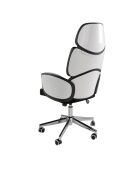 Drehbarer Bürosessel aus grau/weißem Stahl - 16x64x69 cm