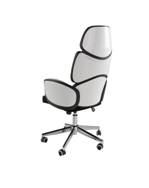 Draaibare bureaufauteuil grijs/wit/staal - 16x64x69 cm