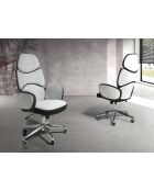 Drehbarer Bürosessel aus grau/weißem Stahl - 16x64x69 cm
