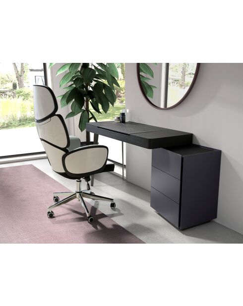 Draaibare bureaufauteuil grijs/wit/staal - 16x64x69 cm