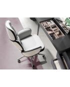 Drehbarer Bürosessel aus grau/weißem Stahl - 16x64x69 cm