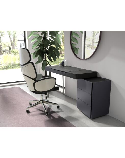 Fauteuil de bureau pivotant  gris/blanc/acier - 16x64x69 cm