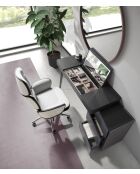 Drehbarer Bürosessel aus grau/weißem Stahl - 16x64x69 cm