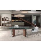 Stuhl mit Armlehnen grau/stahl - 8x51x56 cm