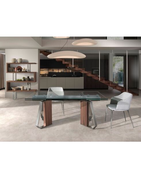 Stuhl mit Armlehnen grau/stahl - 8x51x56 cm