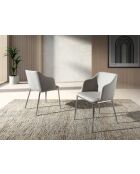 Stuhl mit Armlehnen grau/stahl - 8x51x56 cm