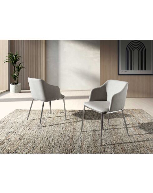 Stuhl mit Armlehnen grau/stahl - 8x51x56 cm