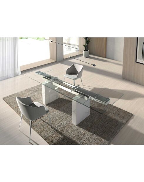 Stuhl mit Armlehnen grau/stahl - 8x51x56 cm