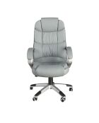 Grauer drehbarer Bürosessel aus Kunstleder - 16x64x72 cm