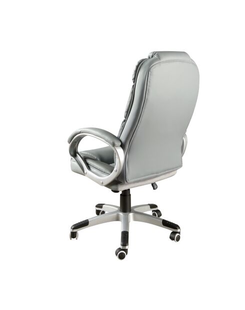 Grijze draaibare bureaufauteuil van imitatieleer - 16x64x72 cm