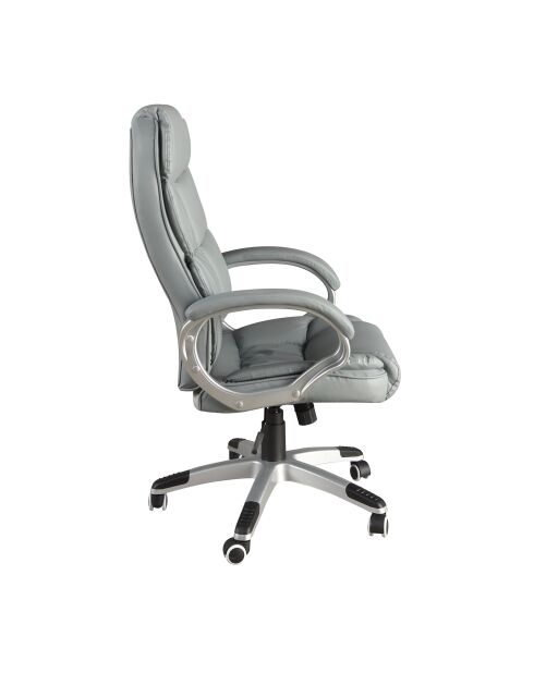 Grijze draaibare bureaufauteuil van imitatieleer - 16x64x72 cm