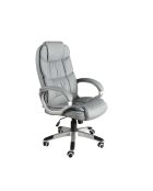 Grauer drehbarer Bürosessel aus Kunstleder - 16x64x72 cm