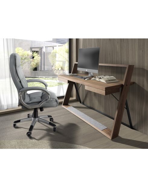 Fauteuil de bureau en simili pivotant  gris - 16x64x72 cm