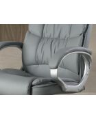 Grauer drehbarer Bürosessel aus Kunstleder - 16x64x72 cm
