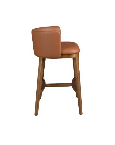Krukje van imitatieleer in bruin/walnoot - 7x53x51 cm
