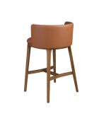 Krukje van imitatieleer in bruin/walnoot - 7x53x51 cm