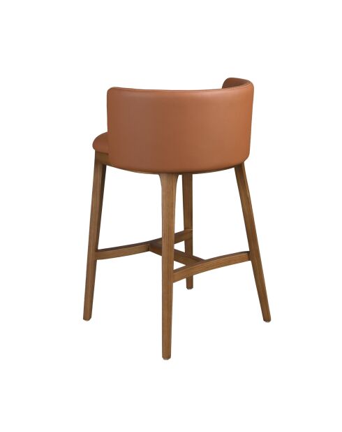 Krukje van imitatieleer in bruin/walnoot - 7x53x51 cm