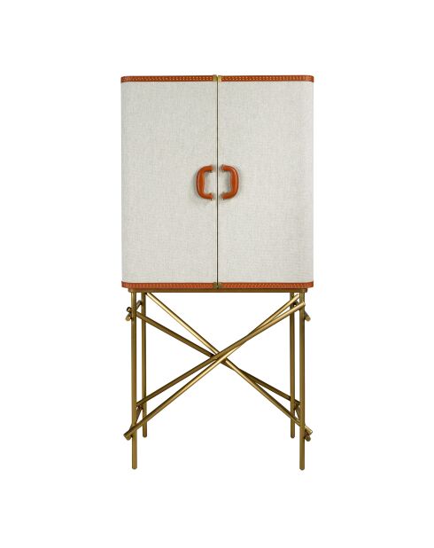 Buffet haut  gris clair/or - 70x82x53 cm