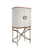 Buffet haut  gris clair/or - 70x82x53 cm