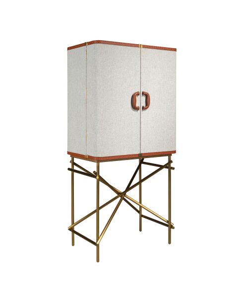Buffet haut  gris clair/or - 70x82x53 cm