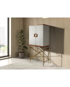 Buffet haut  gris clair/or - 70x82x53 cm