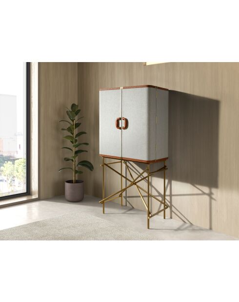 Buffet haut  gris clair/or - 70x82x53 cm