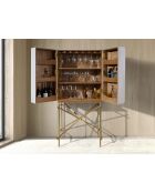 Buffet haut  gris clair/or - 70x82x53 cm