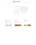 Buffet haut  gris clair/or - 70x82x53 cm