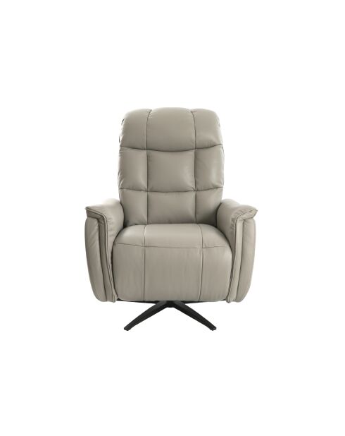 Relax draaibare leren fauteuil met armleuningen grijs/zwart - 54x85x80 cm