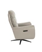 Relax Drehsessel aus Leder mit Armlehnen grau/schwarz - 54x85x80 cm