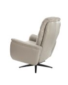 Relax Drehsessel aus Leder mit Armlehnen grau/schwarz - 54x85x80 cm